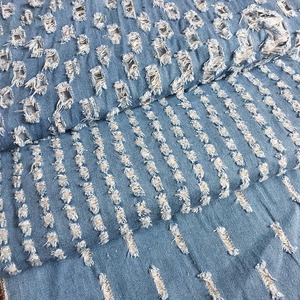 Tela vaquera rasgada arrugada Premium personalizada, tela vaquera de tejido suave elástico de alta calidad para ropa - Product Image 1