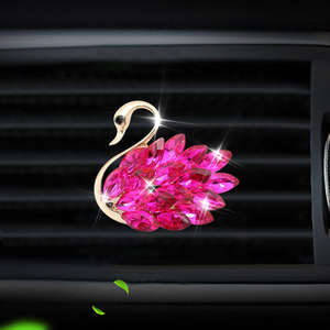 Wholesale Bling Crystal Swan <b>Car</b> Air Vent <b>Clip</b> Rhinestone <b>Car</b> Perfume Air Freshener Luxury <b>Car</b> Interior Decoration for Ladies - Product Image 1