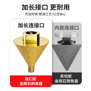 Conical Umbrella Shaped Chamfering Tool Small Large Size 6.35mm Round Shank For Tile Hole Enlarging - Product Image 5