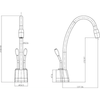 Robinet d'eau chaude instantanée Iwater 2 fonctions Robinet d'eau bouillante 2 poignées Robinet latéral de cuisine Robinet de cuisine à eau filtrée