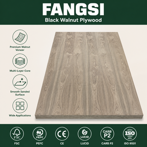 Pannello di compensato 4x8 con rivestimento in noce nero, spessore 18 <span class=keywords><strong>mm</strong></span>, 58 pollici, compensato decorativo BWR da 10 <span class=keywords><strong>mm</strong></span> - Product Image 1