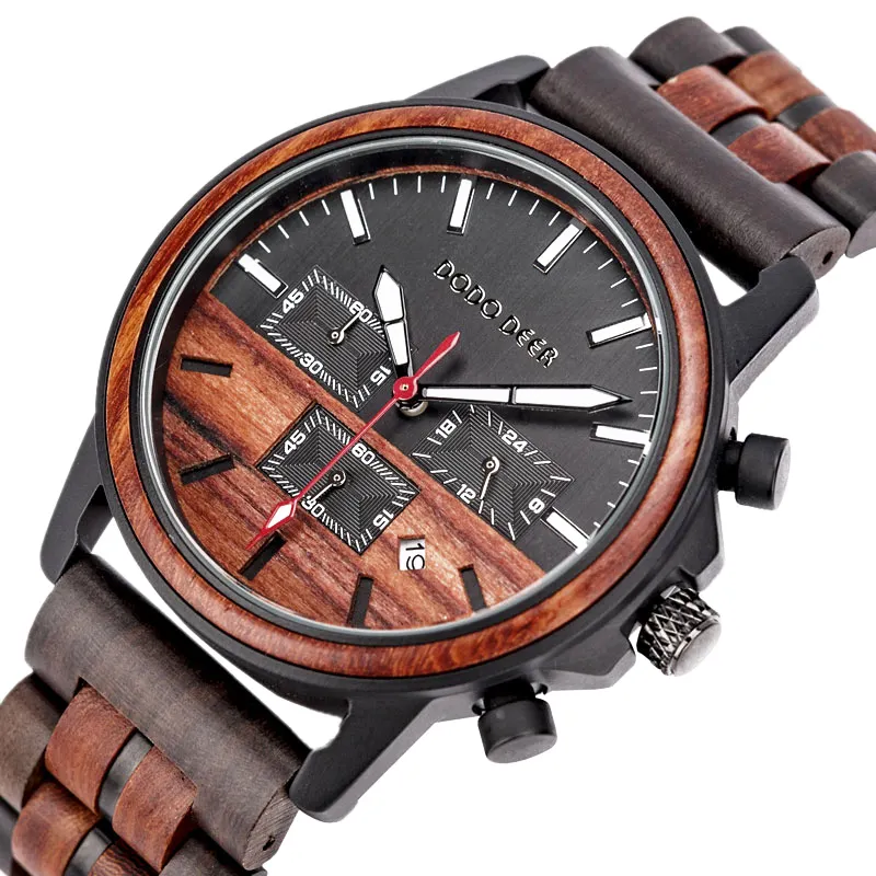 Grain Custom-wood-watches Metal Wood Wooden Watch For Engrave Men And Women Luxury
