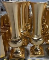 Pièce maîtresse de mariage vase en or pour décoration de table