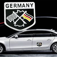 Autocollant de voiture allemand en métal 3D, décalcomanie pour calandre, pare-chocs, fenêtre, carrosserie, décoration, drapeau allemand, emblème, accessoires extérieurs