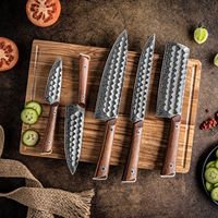 Ensemble de couteaux de cuisine en acier Damas à 67 couches, couteaux à découper, Nakiri, utilitaires, à éplucher, couteaux de chef avec manche en bois de rose d'Afrique