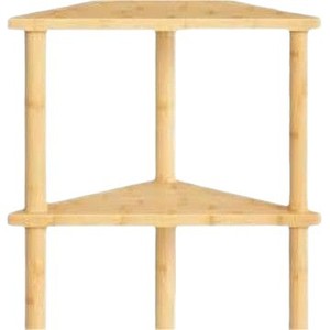Wooden Corner <b>Shelf</b> 3 Tier Natural Color Freestanding <b>Storage</b> Rack For Bathroom Kitchen Plant Display - Product Image 5