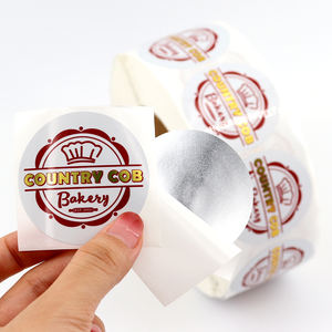 Etiquetas adhesivas de sello de comida autoadhesivas impermeables personalizadas de MOQ bajo para caja de comida para llevar - Product Image 1