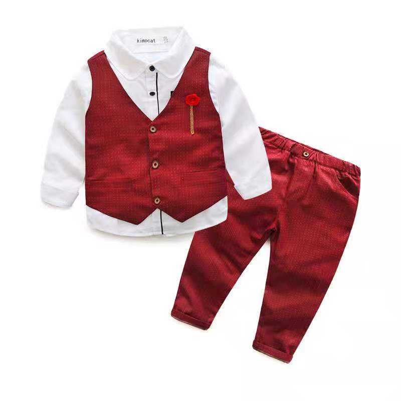 Pcs Boy Kids Formal Suit Trendy Elegant Dress Set - Main Image
