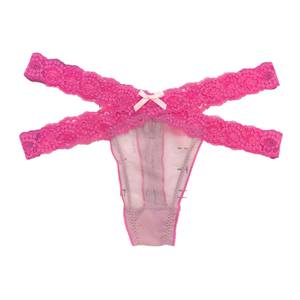 レディース ヨーロッパ風 セクシー ローライズ Tバック シースルー レース メッシュ チーキー パンティー、伸縮性のある快適なカラーブロック レース Tバック - Product Image 6