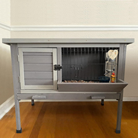 Cage à lapin d'intérieur avec bac en fil métallique, cage à lapin d'extérieur avec plateau extractible personnalisable