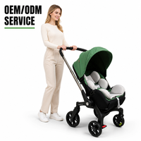Système de voyage pliable 3-en-1 en alliage d'aluminium pour bébé, capacité de charge de 20 kg, pour bébés de 0 à 3 ans, poussette OEM/ODM personnalisée