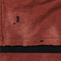 T-shirt vintage délavé rouge brique, motif graphique rétro, color-blocking, streetwear vieilli, 100% coton 240 g/m², logo personnalisé, vente en gros pour hommes