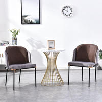 Table Basse Moderne et Simple pour Appartement Compact, Meuble de Loisirs avec Plateau en Marbre et Piétement Métallique pour Chambre à Coucher