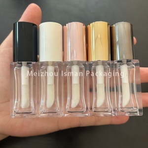 หลอดลิปกลอสทรงเหลี่ยม 8 มล. ยี่ห้อ ISMAN Wholesale สีโรสโกลด์ อำพัน ดำ ขาว ฝาสีดำ ขาว พร้อมหัวแปรงขนาดใหญ่ บรรจุภัณฑ์ลิปกลอสเปล่า - Product Image 3