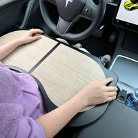 Table de voiture pour Model 3/Y en PU, petite tablette pliable pour siège de voiture, idéale pour le travail mobile, les jeux et le maquillage