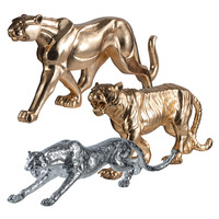 Vente en gros d'usine Décoration d'intérieur en résine Tigre Léopard Gorille Lions Statue Sculpture Grandes sculptures d'animaux
