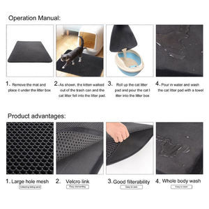 แผ่นรองกันทรายแมวแบบ EVA กันน้ำ ทำความสะอาดง่าย ดีไซน์รังผึ้งสองชั้น พร้อมแผ่นรองกันลื่น - Product Image 5