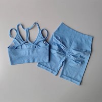 Nouvel Ensemble de Vêtements de Sport Personnalisé pour Femmes : Tenue de Fitness d'Entraînement Sans Couture Comprenant une Brassière de Sport et un Short Galbant pour Gym et Yoga
