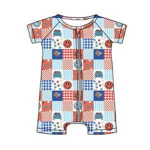 Pijamas con Cierre y Estampado Floral Personalizables para Niñas, Venta Caliente, Tallas Grandes, Mono de Manga Corta con Cierre - Product Image 2