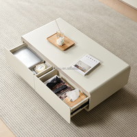 Table basse italienne moderne minimaliste blanche Quanu DW1222, grand meuble de rangement rectangulaire pour salon, meuble TV