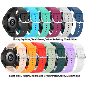 Correa de reloj de goma con extremo curvo de 20mm, correas de reloj de silicona suave para Samsung Galaxy Watch <span class=keywords><strong>5</strong></span>/Watch 4 Full Series - Product Image 3