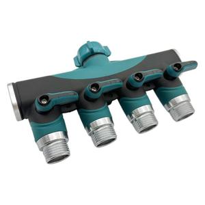 Four Way Garden <b>Hose</b> <b>Splitter</b> 1/2 Inch Zinc Alloy Threaded Connector For Irrigation Durable Water Divider - Product Image 5
