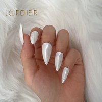 En gros Bonne Qualité Sirène Perle Blanc Ongles Chrome Poudre Brillant Nail Art Glitter