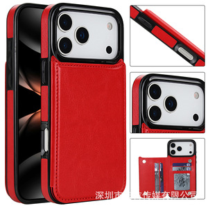 Custodia protettiva con motivo cavallo selvaggio e doppio bottone per iPhone 17 Pro Max, custodia protettiva con slot per carte per Apple 16e/15/14/13/12 - Product Image 4