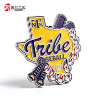 Épingles de baseball personnalisées imprimées UV, badges d'équipe sportive, épingles de revers en métal émaillé à paillettes pour souvenirs