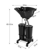 Fauteuil de lavage de cheveux portable et réglable pour salon de coiffure, style minimaliste moderne, avec lavabo intégré