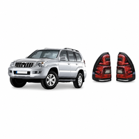 Feux arrière LED pour Toyota Land Cruiser Prado J120, barre lumineuse en forme de L ou de C fumée ou lampe arrière halogène 4x4 auto