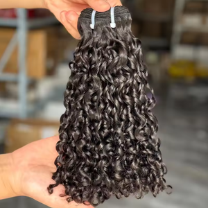 10-24inch PIXIE xoăn tóc con người bó thỏa thuận 100% Trinh Nữ tóc thô mở rộng đôi rút ra bán buôn 15A chất lượng hàng đầu - Product Image 1