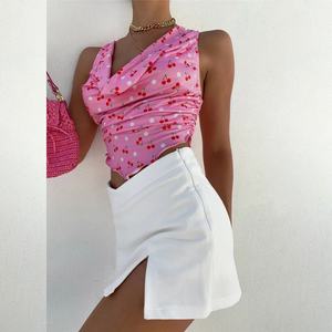 2021 Hot Summer Tank Tops for Girls Sexy Solid Color Floral Pattern With Lace Decoration Casual Style Tops - Product Image 3