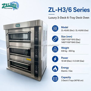 Horno Eléctrico de Panadería de Alta Calidad y Lujo, de 3 Niveles y 6 Bandejas, Horno Comercial para Pan con Función de Vapor y Base de Piedra - Product Image 2