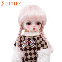 FSTYLER Mohair Bouclés Réaliste Petit Mini Bjd 18 Pouces Personnalisé En Gros Vente En Vrac Poupée Accessoires pour BJD Poupée Cheveux Perruque