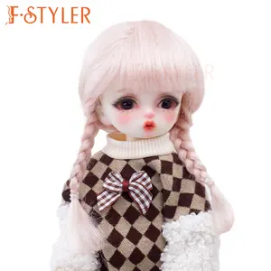 FSTYLER Lockenmohair realistische kleine Mini-Bjd 18-Zoll Individuelle Großhandel Großhandel Puppenzubehör für Barbie BJD-Puppen-Haarperücke