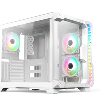 AntarcChill Computer Cabinet Custom Mid Tower Pc Case Atx/micro/ ITX Tempered Glass Atx Case for Pc 1*USB3.0+2*USB2.0+HD Audio