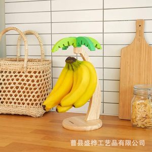 Soporte de Madera para Plátanos con Forma de Cocotero, Organizador de Frutas para Escritorio, Pieza Única - Product Image 4