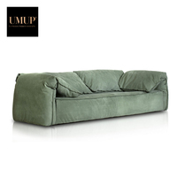 Hochwertiges Großes Nubuk-Leder Luxus-Sofa-Set im Modernen Italienischen Design Komfortables Wohnzimmer-Sofa für Hotelgebrauch
