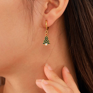 ต่างหูแฟชั่นทรงหยดน้ำสำหรับผู้หญิง ทำจากสแตนเลสสตีล 316L ชุบทอง 14k 18k PVD คุณภาพสูง หรูหรา เหมาะสำหรับเทศกาลคริสต์มาส ขายส่ง - Product Image 3