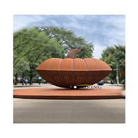 Sculpture géante de fleur en acier corten soudé, faite sur mesure, effet rouillé, pour jardin