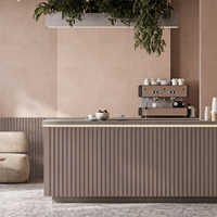 Panneau à lamelles WPC personnalisé pour les projets de décoration de hall d'hôtel, de bureau, de réception et de bâtiment