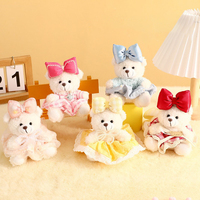 Porte-clés en peluche ours en peluche mignon avec nœud papillon, breloque pour sac, poupée en peluche douce, pendentif, design personnalisé, vente en gros disponible