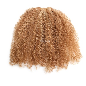 VMAE Ingrosso Fasci di <span class=keywords><strong>Capelli</strong></span> Umani Remy Grezzi Afro Kinky Coily Ricci con Balayage <span class=keywords><strong>Biondo</strong></span> Miele Rame Arancione - Product Image 2