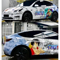 Pembungkus Mobil Vinyl PVC Custom Full Body Satu Bagian Motif Anime Dragon Ball Luffy Berubah Warna Perekat Sendiri