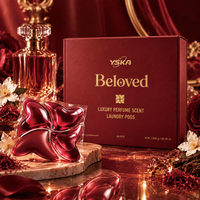 Élégantes capsules de lessive jetables rouges à motifs floraux, écologiques, avec protection des couleurs, pour cadeaux de mariage, coffret cadeau, vente au détail en boutique