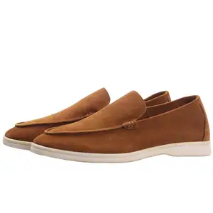 Hoge Kwaliteit Lp Casual Mannen Schoenen Zomer Lopen Lederen Witte Zool Loafers