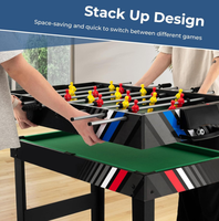 Table de jeu multifonctionnelle portable 4-en-1 : baby-foot, football, billard, tennis de table, hockey sur air pour le plaisir