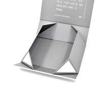 Boîte cadeau en carton noir rigide pliable avec fermeture magnétique, emballage personnalisé de luxe avec logo, matériaux recyclés