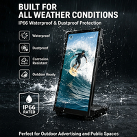 Nouvel écran d'affichage numérique animé LCD haute définition, étanche IP65, alimenté par batterie, mobile et extérieur, pour les magasins de détail